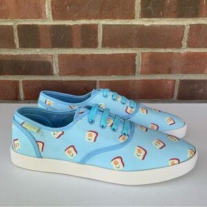 Cute To The Core Toast Print Lace Up Sneakers Women’s US 10 M